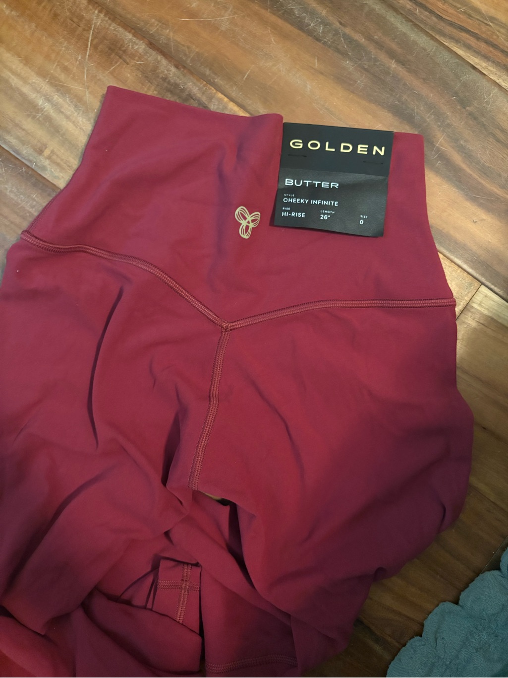 Nwt Gold Hinge Golden Butter Cheeky Infinite Rise Burgundy Leggings M (1357)